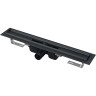 Водоотводящий желоб ALCAPLAST APZ1BLACK-1050 с порогами для перфорированной решетки, черный матовый, горизонтальный сток